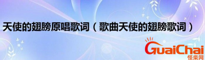 ​天使的翅膀歌词是什么？歌词是什么意思？